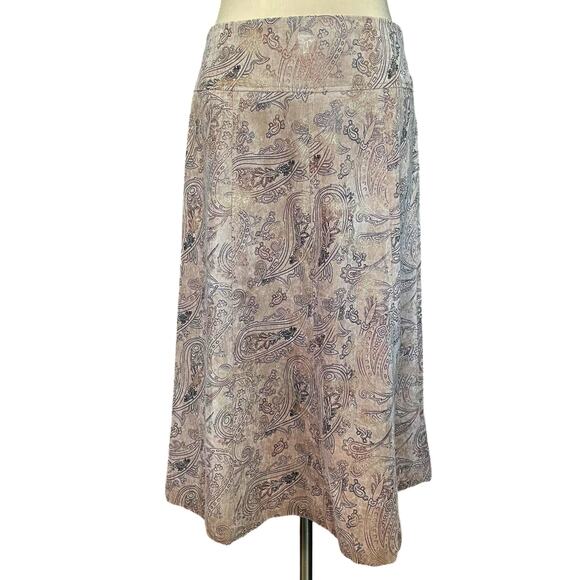 Christopher & Banks Corduroy A-line Midi Skirt Paisley Size 8 Western Boho Fall - Picture 3 of 9